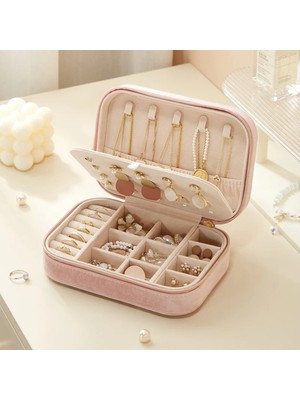 UltraMint Kadife Yumuşak Doku Fermuarlı Takı ve Mücevher Kutusu Çanta