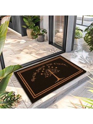 Decovetro Paspas Yüzüklerin Efendisi Gondor Ağacı Desenli Kapı Önü Paspası 40 x 60 cm