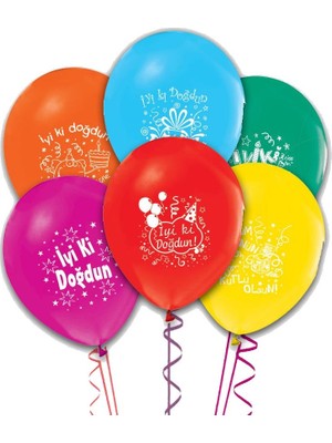 Sahra Balon Iyiki Doğdun Desenli Balon - 10 Adet