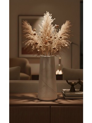 Premium Serisi Büyük Boy Konik Dekoratif Vazo - Şık ve Modern Ev Aksesuarı