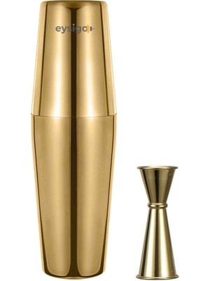 Teknotrust Şık Gold Kokteyl Shaker Seti, 550/750 Ml, 2 Parça, Profesyonel Kalite