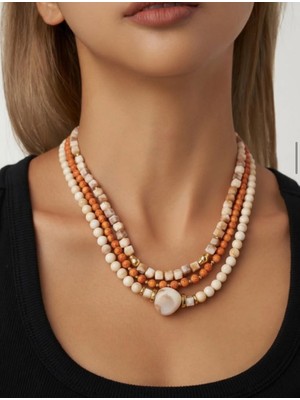 Çelik Kadın Renkli Kolye