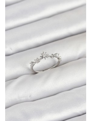 Shopwave Pirinç Gümüş Renk Manifest Kadın Yüzük - TJ-BYK3891