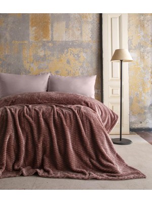 Apricitas Home Trusty Pembe Çift Kişilik Jakar Desen Battaniye 200X220CM