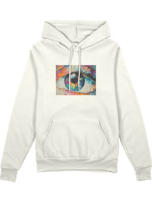 The Lucid Lab The Eye Oversize Hoodie - Beyaz