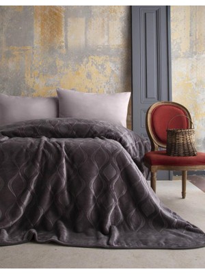 Apricitas Home Mercy Antrasit Çift Kişilik Embos Battaniye