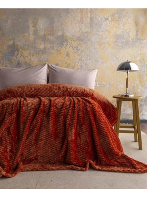 Apricitas Home Trusty Terrakota Tek Kişilik Jakar Desen Battaniye 160X220CM