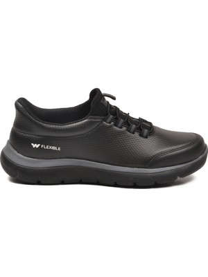 Walkway Siyah Erkek Spor Ayakkabı Flexible Pu M