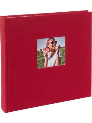 Goldbuch Yapıştırmalı Fotoğraf Albümü – Bella Vista | Keten Kapak | 25X25 cm - Kırmızı