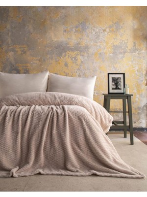 Apricitas Home Trusty Ekru Çift Kişilik Jakar Desen Battaniye 200X220CM