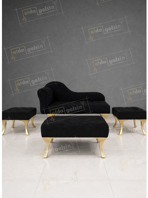 AldaGelsin Düğün Nişan Kına 4 Lü Organizasyon Seti Siyah Renkli 4 Parça Josefin Bihter Tahtı