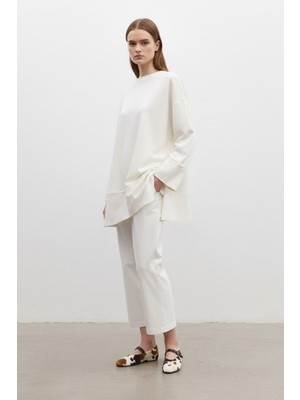 Puane Kadın Bisiklet Yaka Düşük Omuz Örme Tunik