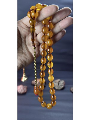 Kehribarkolik Osmanlı Sıkma Tesbihten Tıraş Bahadır Kılıç 16,5*12MM. 51GR. + 1.75GR Altın