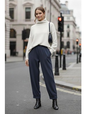 Puane Kadın Beli Lastikli Havuç Form Modal PANTOLON-18276