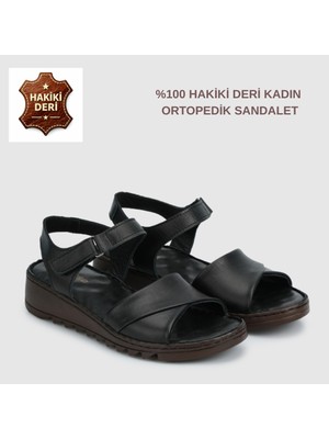 Cozi Company Kadın Hakiki Deri Ortopedik Yumuşak Tabanlı Sandalet