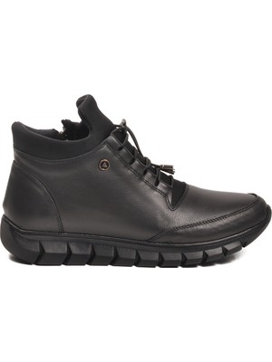 Ayakmod Siyah Hakiki Deri Kadın Bot 3615 Z