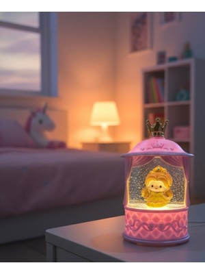 PremiumPort Işıklı Prenses Figürlü Kar Küresi, Sevgili ve Arkadaşlar Için Hediye