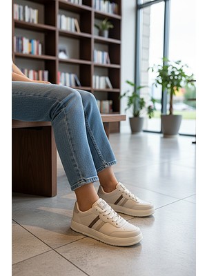 KAFKASLAR AYAKKABI Düz ve Hafif Ortopedik Taban Kaymaz Kadın Sneaker Spor Ayakkabı