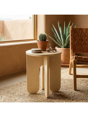 Dulgera Modern Minimalist Ahşap Yan Sehpa