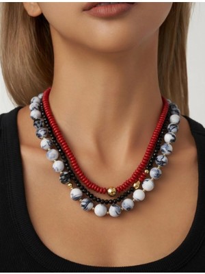 Çelik Kadın Boncuk Kolye