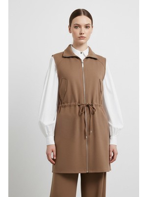 Puane Kadın Fermuarlı Yelek ve Pantolon TAKIMI-14432