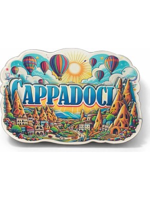 Eco Port Kapadokya Temalı Ahşap Buzdolabı Magneti ALK5055