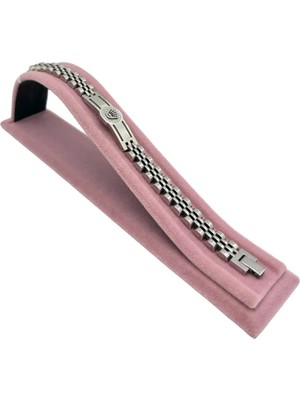 Sezgin Kutu ve Aksesuar Tekli Yatay S Bileklik ve Tesbih Standı Süet Pembe