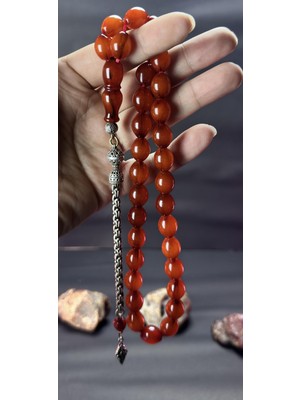 Kehribarkolik Osmanlı Sıkma Tesbihten Tıraş 15.5*11.5mm. 42.5gr. Gümüş Dahil 55.92GR