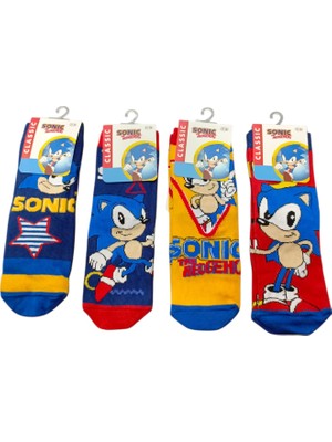 Sonic Baskılı Lisanslı Erkekçocuk 4lüçorap