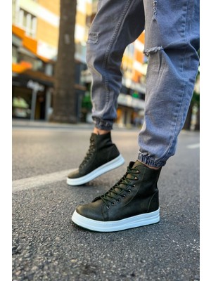 Zapatos CH055 Between Erkek Spor Günlük Bağcıklı Cilt Bot Cbt - Haki