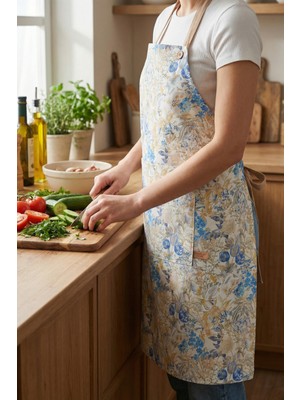 Hamur Suya Dayanıklı Ayarlanabilir Askılı Mutfak Önlük Çok Amaçlı Cepli Barista Şef Önlüğü Tulip