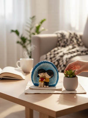 Renk Yapı Rüyası Dekoratif Şık Biblo Sevgililer Günü Hediyelik Biblo Boy 7cm En 8cm