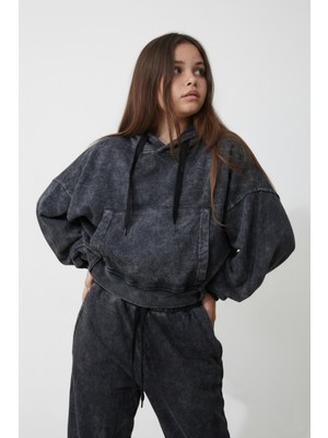 Haykids Kadın Kapüşonlu Eşofman Takımı - Rahat ve Şık Günlük Kullanım 10-11-12-13-14 Yaş