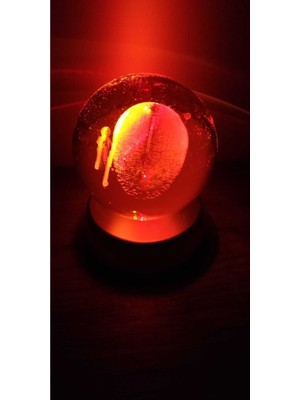 PremiumPort Işıklı Standlı Cam Küre, Kozmonot ve Dünya Temalı, USB Bağlantılı