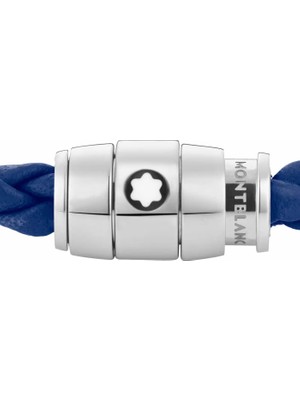 Montblanc Steel 3 Rings Closing Mavi Bileklik 130900