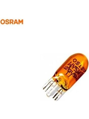 OSRAM 12V DİPSİZ AMPUL T10 5W SARI