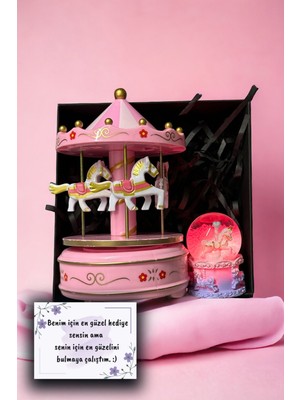 PremiumPort Işıklı Unicorn Atlı Karınca Müzik Kutusu, Rüya Gibi Dekorasyon Parçası