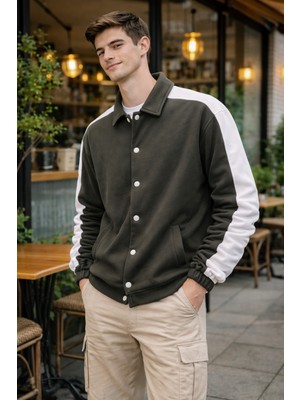 Pi Fashion Erkek Oversize Çıtçıtlı Gömlek Yaka Ceket