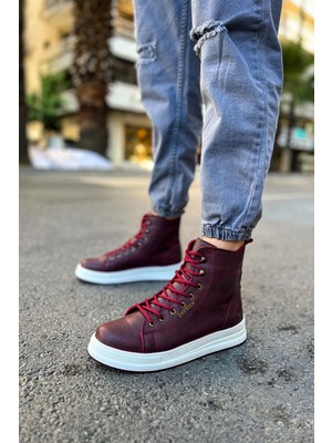 Zapatos CH055 Between Erkek Spor Günlük Bağcıklı Cilt Bot Cbt - Bordo