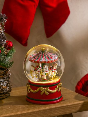 PremiumPort Yılbaşı Temalı Kar Küresi, 16 Cm, Şık ve Sıcak Süsleme Parçası