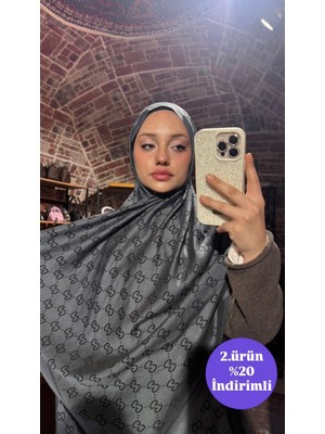 Sevimia Scarf G Desen Çift Taraflı Jakar Kaşmir Ipek Şal