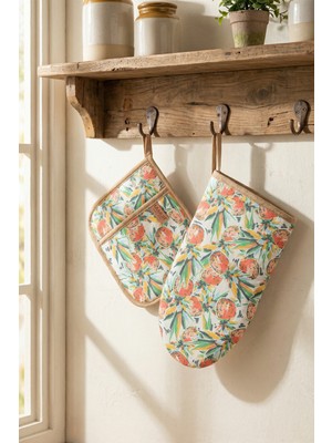 Hamur Isıya Dayanıklı 2’li Mutfak Fırın Eldiveni Kare Tencere Tava Tutacak Seti Pinepop