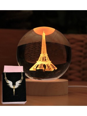 PremiumPort Parlak Kristalleşmiş Cam Küre ve Kolye Seti, Şık Hediye Alternatifi