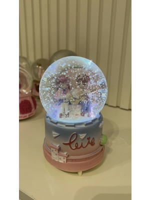 PremiumPort Işıklı Müzikli Kar Küresi, Sevgiliye Özel, Sevgililer Günü Hediye