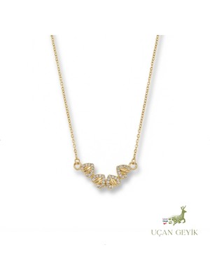 Uçan Geyik Yonca Kalp Mıknatıslı Doğal Taş Kolye - Paslanmaz Çelik | Şans ve Sevgi - Kadın Takı