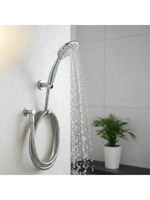 TrentCo Yağmur Damlama Sistemli Banyo Duş Başlığı Armatürü Fiskiyesi ( Lisinya )