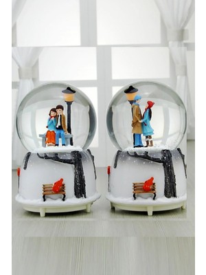 PremiumPort Müzikli ve Işıklı Sevgililer Aşk Kar Küresi, Göz Alıcı Hediye