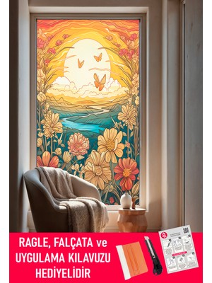Dege Home Şeffaf, Desen Baskılı, Yapışkanlı Folyo. Duşakabin, Balkon, Mutfak, Banyo, Ofis Camı. Desen NO:13012