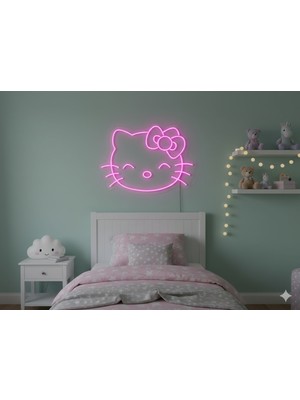 Neonled Sevimli Hello Kitty Neon LED Figür Dekoratif Aydınlatma