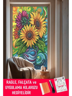 Dege Home Şeffaf, Desen Baskılı, Yapışkanlı Folyo. Duşakabin, Balkon, Mutfak, Banyo, Ofis Camı. Desen NO:13009